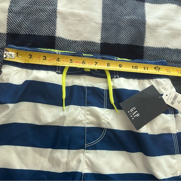 NEW GAP Kids Blue and White Striped Swim Trunks Shorts Boys Sz XL - Picture 6 of 7